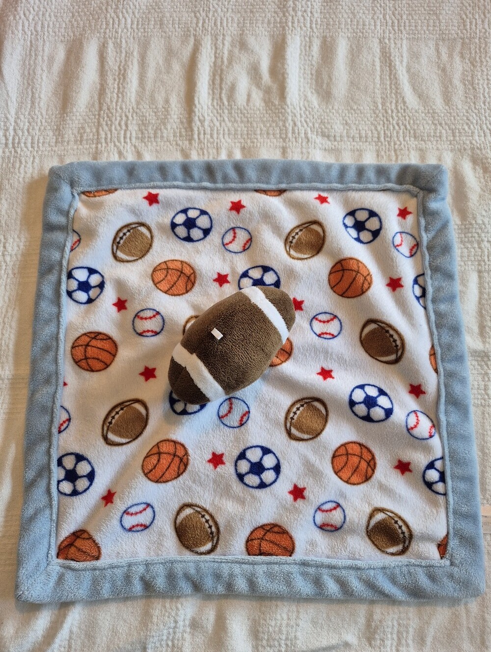Carter's boys football design lovey blanket VGUC